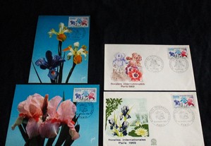 Sobrescrito de 1ª Dia Floralies Internationales Paris 1969 Postais