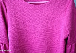Vestido rosa em algodão da CORTEFIEL tamanho M