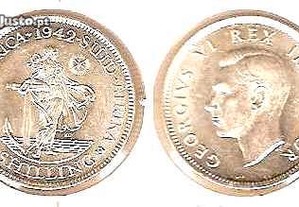 África do Sul(União) - 1 Shilling 1942 prata