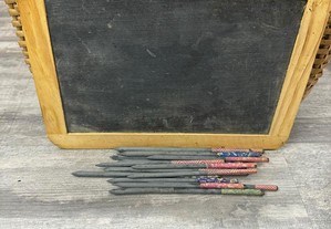 Quadro com lápis de carvão antigo