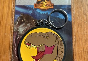 Porta-chaves "Jurassic Word T-Rex" (Fundo Amarelo) - Novo, Selado