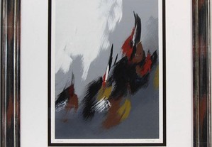Paul Mathieu - serigrafia sobre papel, assinada, série 136/200, motivo "abstracto".
