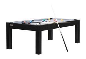 Mesa de snooker Des Faugeres convertivel cor preto com tecido cinza