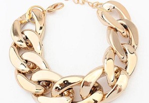 Moda luxuosa pulseira banhada a ouro amarelo 18k para mulheres e homens
