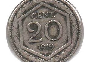 Itália (Reino) - 20 Centesimi 1919 - mbc