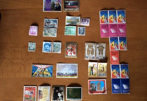 Conjunto de selos de diversos países