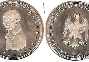 Alemanha - 5 Deutsche Mark 1977 G - soberba prata