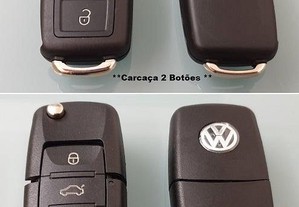 Chave Volkswagen Carcaça 2 / 3 Botões c/ Lâmina
