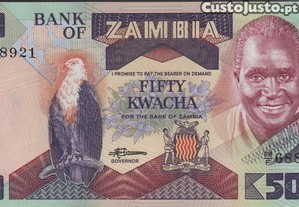 Zâmbia - Nota 50 Kwacha n/d (1986 - 1988) - nova