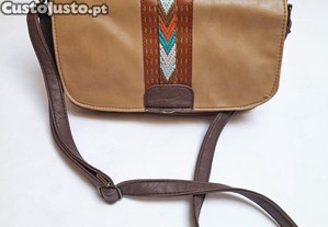 Mala Ombro Tiracolo Pele Castanha (Camel) Senhora