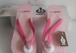 Chinelos Novos Uauh! Shoes Inês Pink 39 Novos Rosa