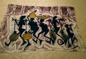 Pintura original sobre tecido - Arte Africana