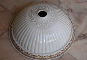 Taça em porcelana decorada a azul ou castanho c/furo