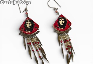 Brincos Vintage Artesanais Che Guevara Estilo Étnico Boho