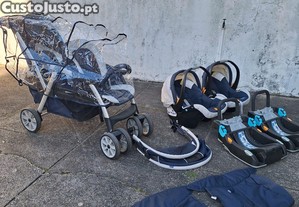 Carrinho de beb duplo ( gmeos) da Chico