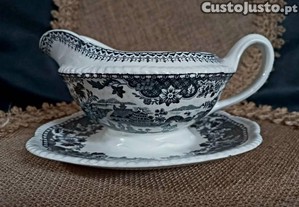 Lindssima molheira com prato acoplado de fabrico Ingls