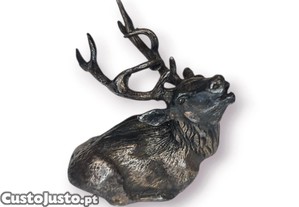 Mini Escultura em Prata 925   Cervo a Bramir (52 g)