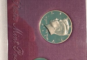 Conjunto moedas 1991 S Proof não circuladas e embaladas
