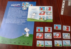 Snoopy nos Correios - Pagela + envelope + selos