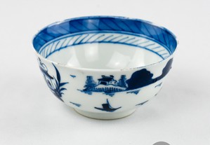 Taça Porcelana da China decoração Azul e Branca Dinastia Qing (1644   1911)