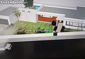 Terreno com projecto para moradia T4 com garagem, piscina e quintal