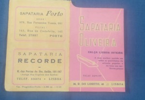 Calendário da Sapataria Oliveira de Lisboa de 1964