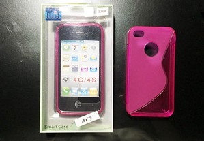Capa de silicone cor-de-rosa para iPhone 4/ iPhone 4S
