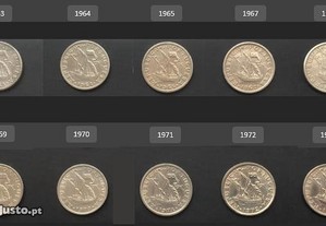 Moedas 2$50 anos 1963 a 1973