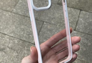 Capa transparente reforçada anti-choque com lateral colorida para iPhone 12 / iPhone 12 Pro
