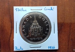 Moeda 1 Dolar 1976 Canadá Prata