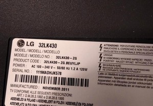 Várias Placas TV LG 32LK430-ZG