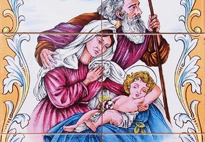 Painel de Azulejos SAGRADA FAMÍLIA 45x30 CM Quadro