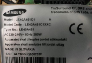 LCD Samsung le40a451 para pecas