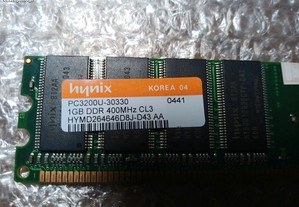 RAM Hynix DDR1 PC3200U 1GB 400MHz CL3 para desktop