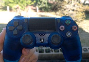 Comando PS4 Azul Transparente