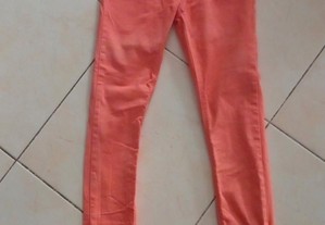 Calças slim laranja/rosadas - 6 anos "como novas", só as experimentei