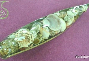 Canoa com conchas-50x9x6cm