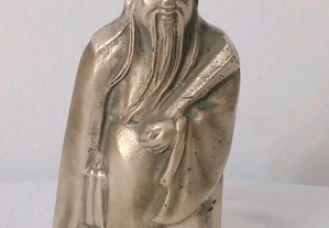 Figura de sábio chinês em bronze