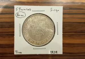 Moeda 5 Francos 1939 Suíça (Tiro)