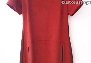 Vestido Castanho Caju Veludo