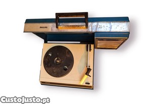 Gira-discos Porttil Philips 78/45/33   Vintage Coluna Integrada