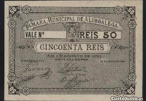 Espadim - Cédula de 50 Reis de 1891 - Montijo