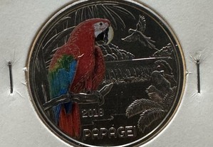 3EUR euros Austria Animais coloridos Papagaio