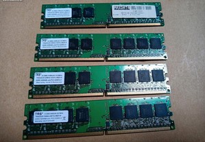 4 módulos memória RAM DDR2 512MB cada total 2GB