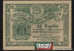 Espadim - Cédula de 3 Centavos de Lisboa - Rara