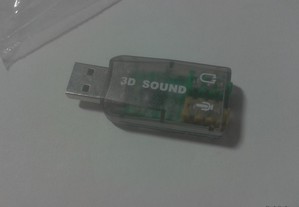 Placa de Som USB 2.0 Nova. 3D Sound 5.1
