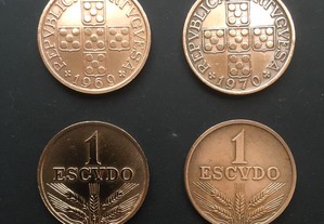 Moedas Portugal 1$00 anos 1969 a 1979