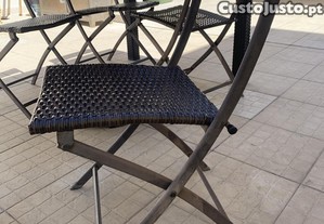 4 cadeiras de jardim castanhas
