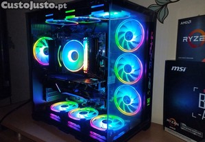 PC Gamer Crystal Sea RTX 2070 Super Asus Ryzen 5 5600x RAM 16 GB MSI B550 SSD 1TB