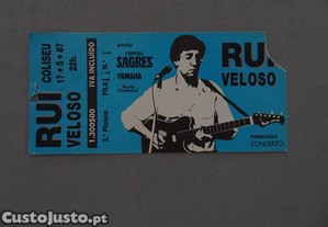 Bilhete antigo de concerto Rui Veloso Coliseu 1987